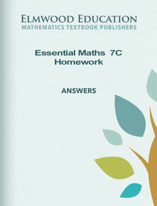 maths answer sheet | pdf Images High Quality Grahic Essential Maths 7C Homework Answer Book – Elmwood Education